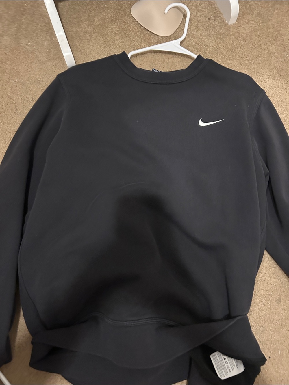 Nike Black Crewneck Sweatshirt with White Swoosh